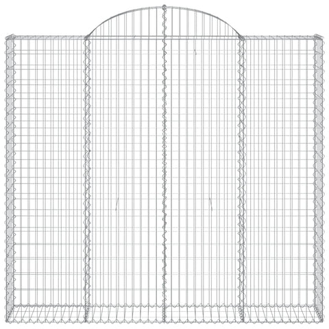 Gabionen mit Hochbogen 18Stk. 200x50x180/200cm Verzinktes Eisen