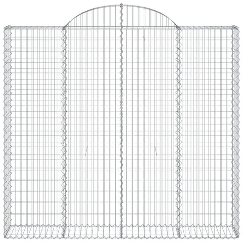 Gabionen mit Hochbogen 20Stk. 200x50x180/200cm Verzinktes Eisen