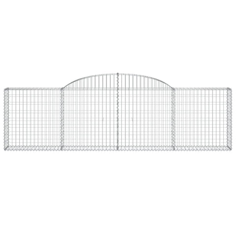 Gabionen mit Hochbogen 25 Stk. 300x30x80/100cm Verzinktes Eisen