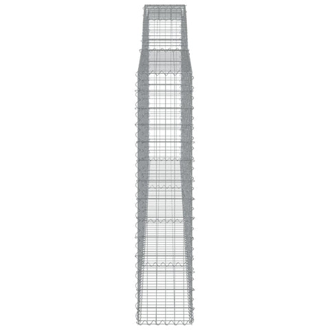 Gabionen mit Hochbogen 15Stk. 400x30x140/160cm Verzinktes Eisen