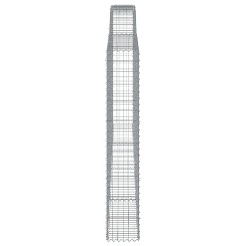 Gabionen mit Hochbogen 10Stk. 400x30x180/200cm Verzinktes Eisen