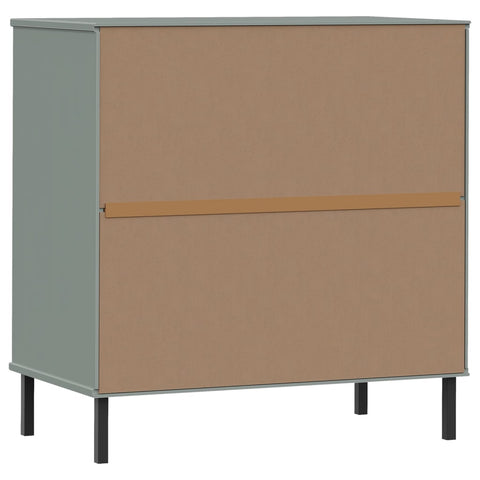 vidaXL Sideboard OSLO mit 3 Schubladen Grau 77x40x79,5 cm Massivholz