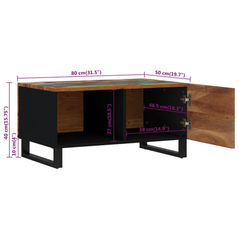 Couchtisch 80x50x40 cm Altholz Massiv & Holzwerkstoff