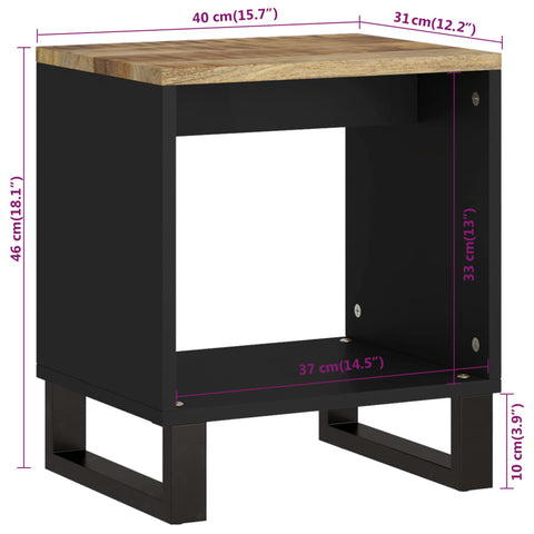 vidaXL Couchtisch 40x31x46 cm Massivholz Mango & Holzwerkstoff