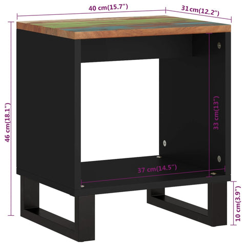 Couchtisch 40x31x46 cm Altholz Massiv & Holzwerkstoff