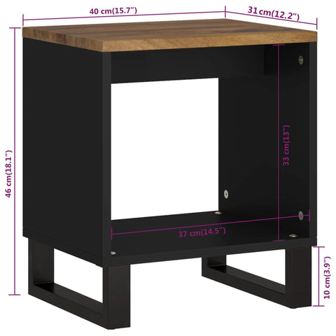 vidaXL Couchtisch 40x31x46 cm Massivholz Mango & Holzwerkstoff