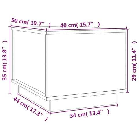 vidaXL Couchtisch 40x50x35 cm Massivholz Kiefer