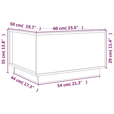 vidaXL Couchtisch 60x50x35 cm Massivholz Kiefer