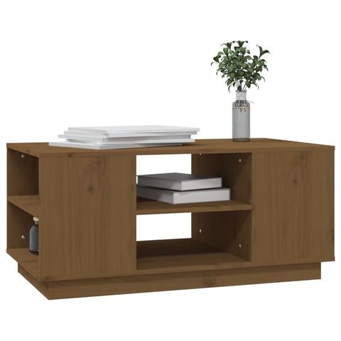 vidaXL Couchtisch Honigbraun 90x49x40,5 cm Massivholz Kiefer