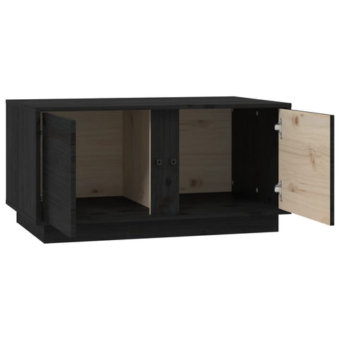 vidaXL Couchtisch Schwarz 80x50x40 cm Massivholz Kiefer