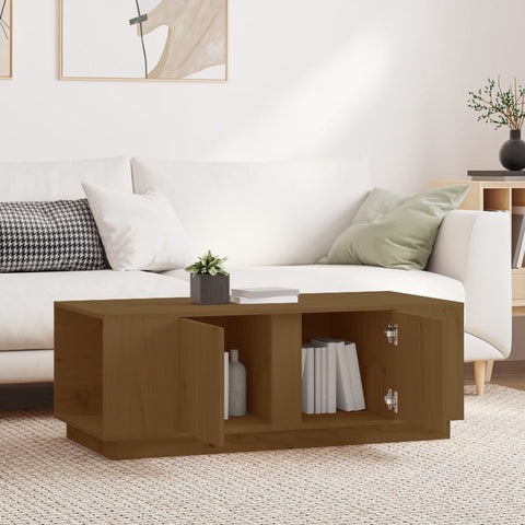 vidaXL Couchtisch Honigbraun 110x50x40 cm Massivholz Kiefer