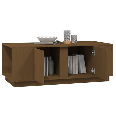 vidaXL Couchtisch Honigbraun 110x50x40 cm Massivholz Kiefer