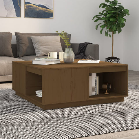 vidaXL Couchtisch Honigbraun 100x101x40,5 cm Massivholz Kiefer