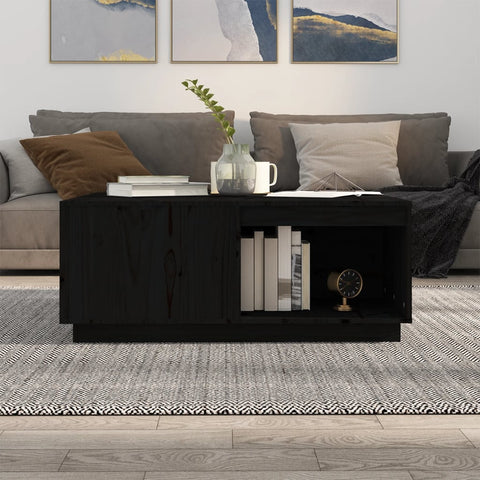 vidaXL Couchtisch Schwarz 100x101x40,5 cm Massivholz Kiefer