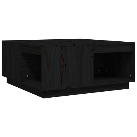 vidaXL Couchtisch Schwarz 80x81x36,5 cm Massivholz Kiefer