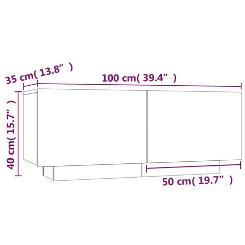 vidaXL Nachttisch Räuchereiche 100x35x40 cm Holzwerkstoff