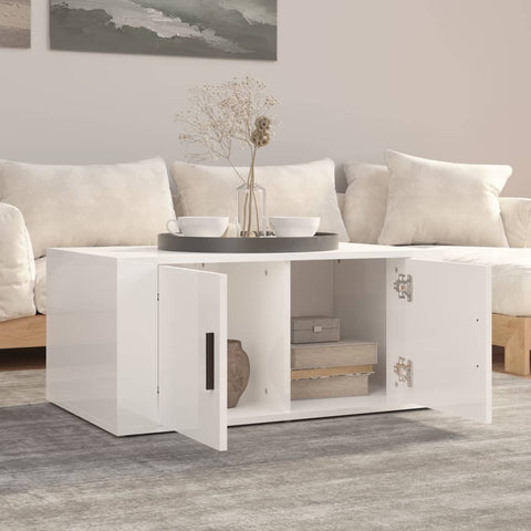 vidaXL Couchtisch Hochglanz-Weiß 80x50x36 cm Holzwerkstoff