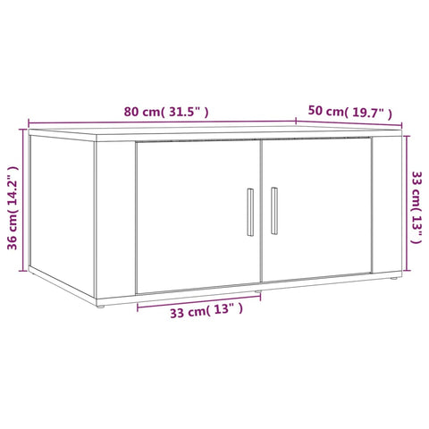 vidaXL Couchtisch Sonoma-Eiche 80x50x36 cm Holzwerkstoff