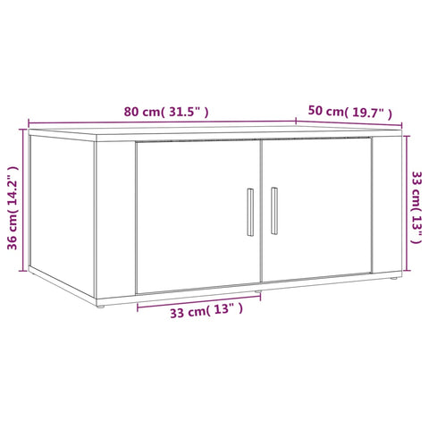 vidaXL Couchtisch Betongrau 80x50x36 cm Holzwerkstoff