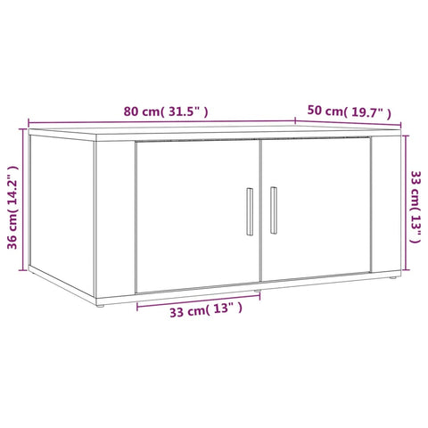 vidaXL Couchtisch Braun Eichen-Optik 80x50x36 cm Holzwerkstoff