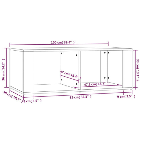 vidaXL Couchtisch Weiß 100x50x36 cm Holzwerkstoff