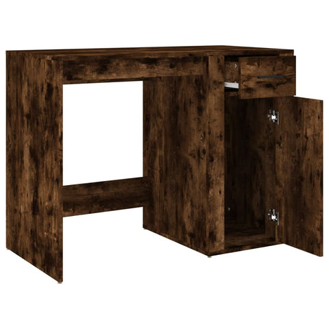 vidaXL Schreibtisch Räuchereiche 100x49x75 cm Holzwerkstoff