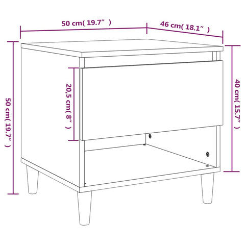 vidaXL Nachttisch Schwarz 50x46x50 cm Holzwerkstoff