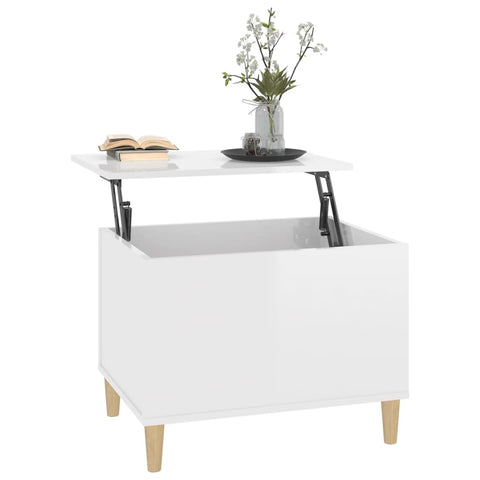 vidaXL Couchtisch Hochglanz-Weiß 60x44,5x45 cm Holzwerkstoff