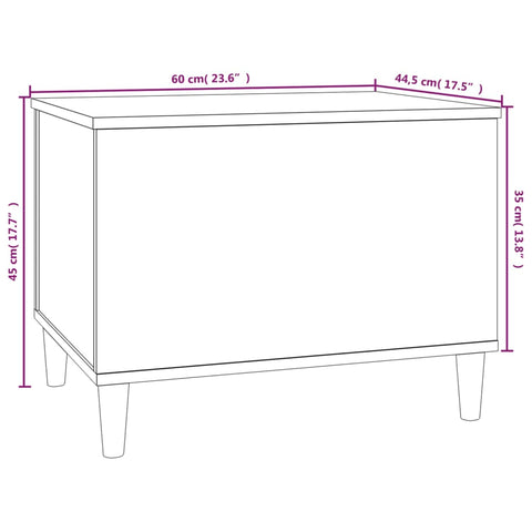 vidaXL Couchtisch Hochglanz-Weiß 60x44,5x45 cm Holzwerkstoff