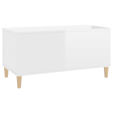 vidaXL Couchtisch Hochglanz-Weiß 90x44,5x45 cm Holzwerkstoff