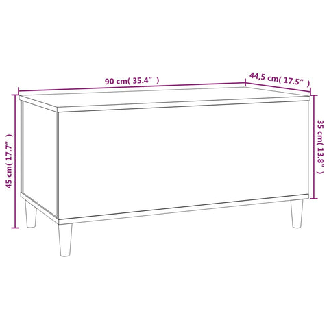 vidaXL Couchtisch Sonoma-Eiche 90x44,5x45 cm Holzwerkstoff