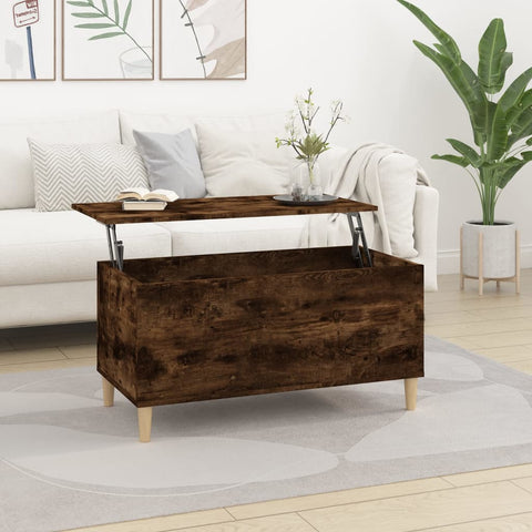 vidaXL Couchtisch Räuchereiche 90x44,5x45 cm Holzwerkstoff