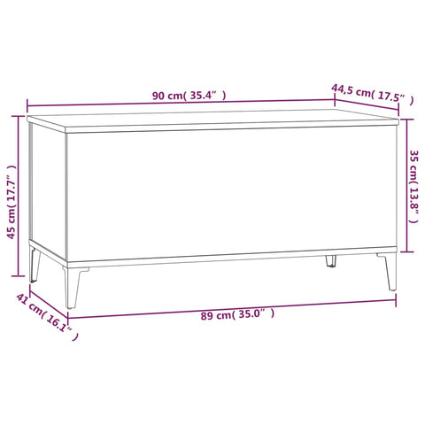 vidaXL Couchtisch Weiß 90x44,5x45 cm Holzwerkstoff