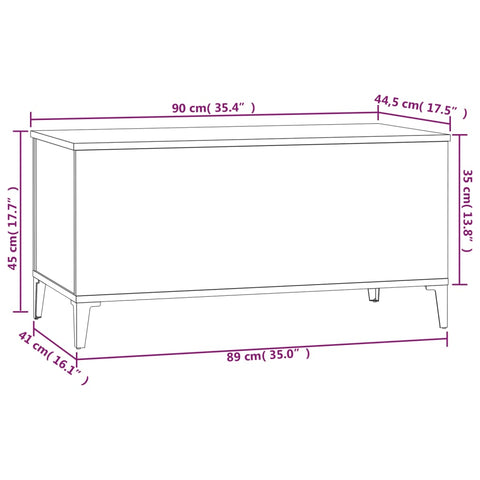 vidaXL Couchtisch Hochglanz-Weiß 90x44,5x45 cm Holzwerkstoff