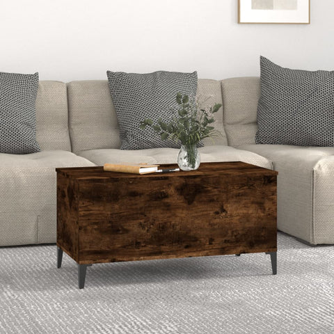 vidaXL Couchtisch Räuchereiche 90x44,5x45 cm Holzwerkstoff