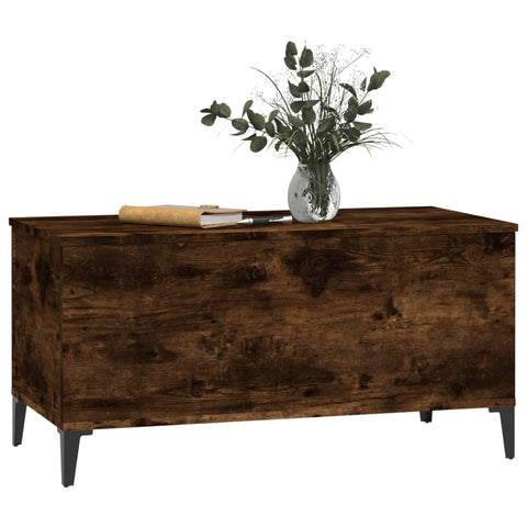 vidaXL Couchtisch Räuchereiche 90x44,5x45 cm Holzwerkstoff