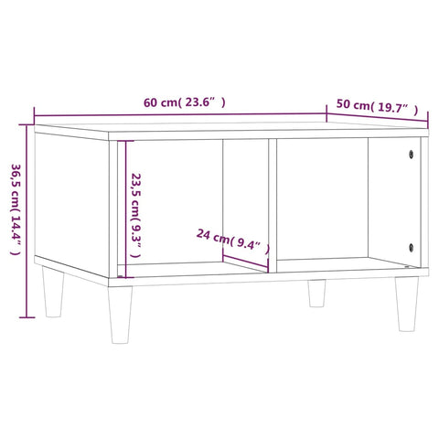 vidaXL Couchtisch Schwarz 60x50x36,5 cm Holzwerkstoff