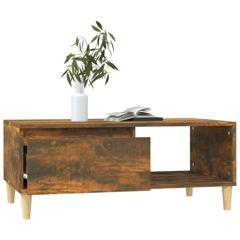 vidaXL Couchtisch Räuchereiche 90x50x36,5 cm Holzwerkstoff