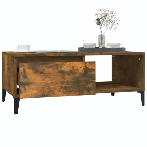 vidaXL Couchtisch Räuchereiche 90x50x36,5 cm Holzwerkstoff