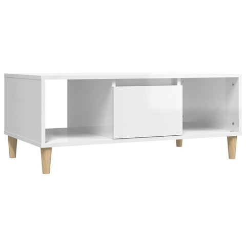 vidaXL Couchtisch Hochglanz-Weiß 90x50x36,5 cm Holzwerkstoff