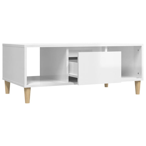 vidaXL Couchtisch Hochglanz-Weiß 90x50x36,5 cm Holzwerkstoff