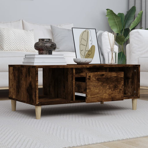 vidaXL Couchtisch Räuchereiche 90x50x36,5 cm Holzwerkstoff