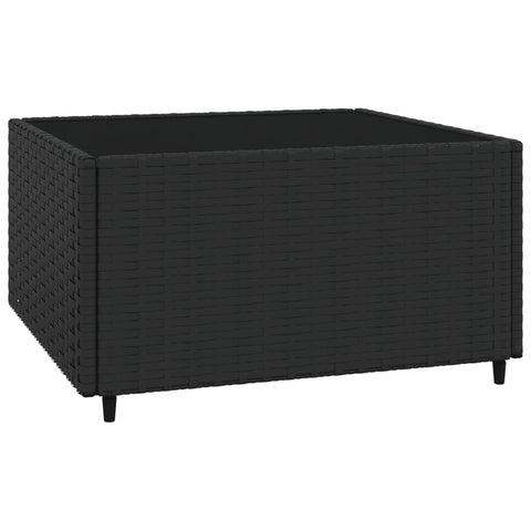 vidaXL 4-tlg. Garten-Lounge-Set mit Kissen Schwarz Poly Rattan