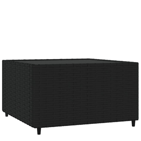 vidaXL Garten-Couchtisch Quadratisch Schwarz 50x50x30 cm Poly Rattan