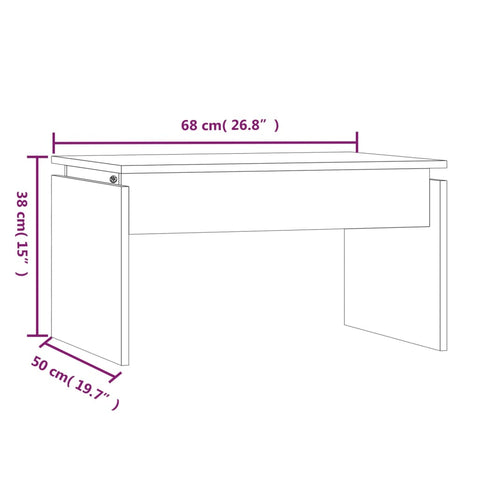 vidaXL Couchtisch Räuchereiche 68x50x38 cm Holzwerkstoff