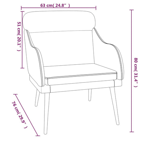 vidaXL Sessel Rosa 63x76x80 cm Samt