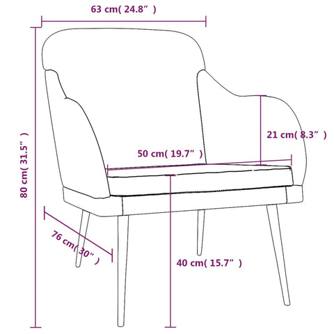 Sessel Rosa 63x76x80 cm Samt