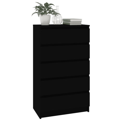 vidaXL Schubladenschrank Schwarz 60x36x103 cm Holzwerkstoff