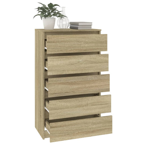 vidaXL Schubladenschrank Sonoma-Eiche 60x36x103 cm Holzwerkstoff