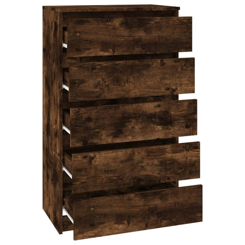 vidaXL Schubladenschrank Räuchereiche 60x36x103 cm Holzwerkstoff